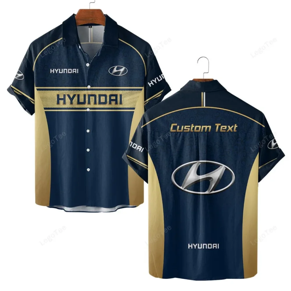 Family Car Hawaiian Shirt Exclusive Logo, Chrome Wave Button Shirt CAR137 - Image 2