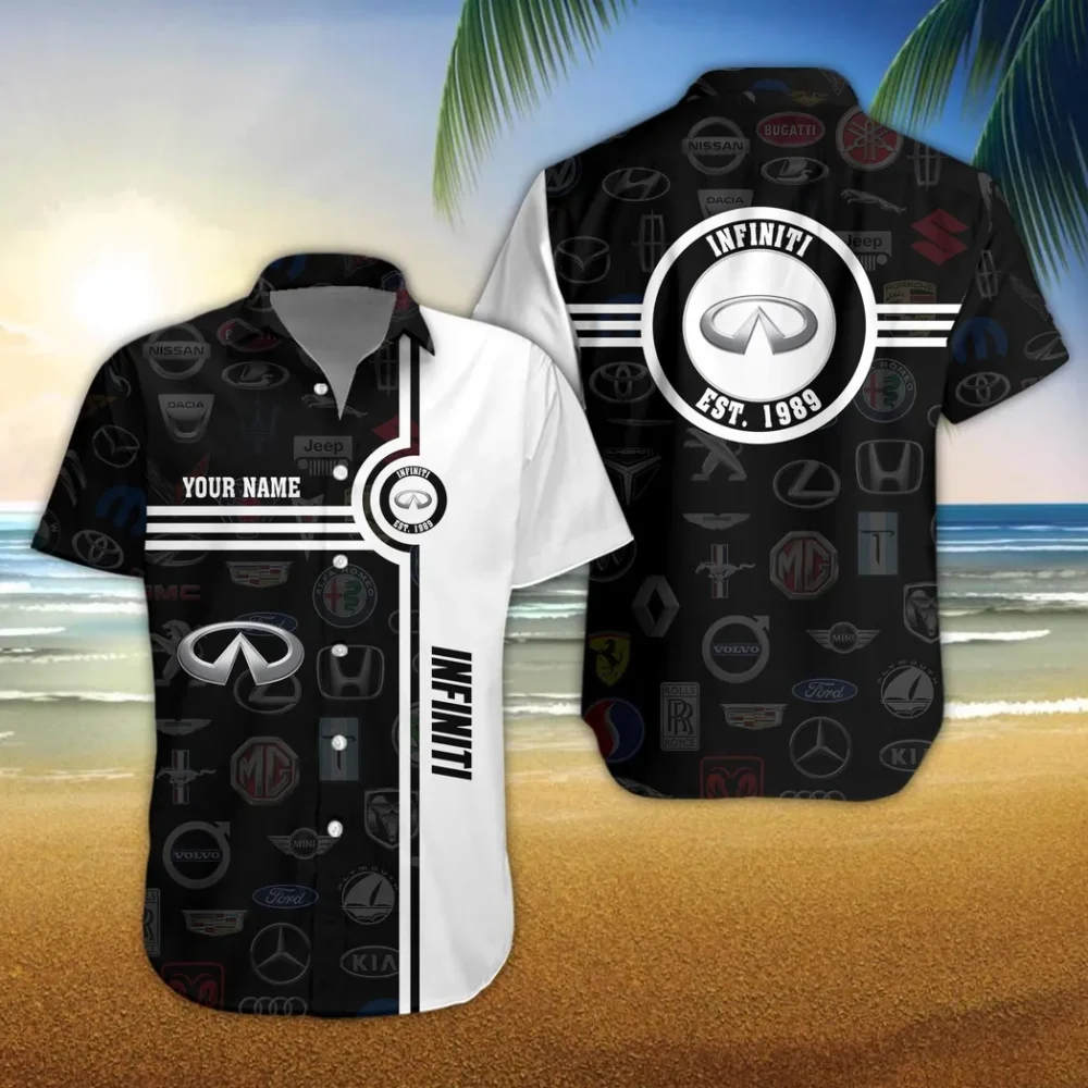 Luxury SUV Hawaiian Shirt Exclusive Logo, Performance Gear Button Shirt CAR174 - Image 3