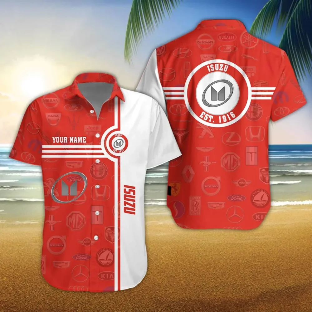 Commercial Workhorse Hawaiian Shirt Exclusive Logo, Gearhead Style Button Shirt CAR174 - Image 3