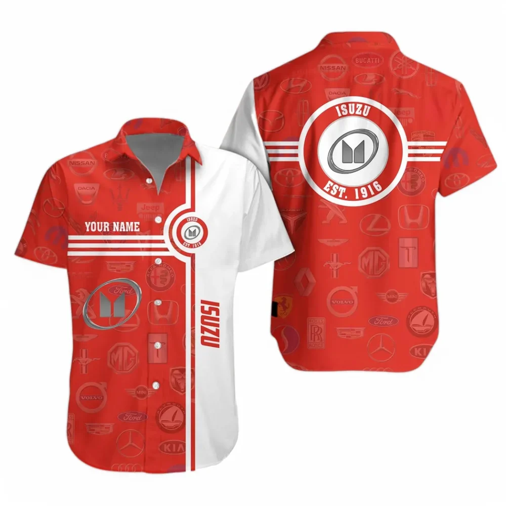 Commercial Workhorse Hawaiian Shirt Exclusive Logo, Gearhead Style Button Shirt CAR174 - Image 2