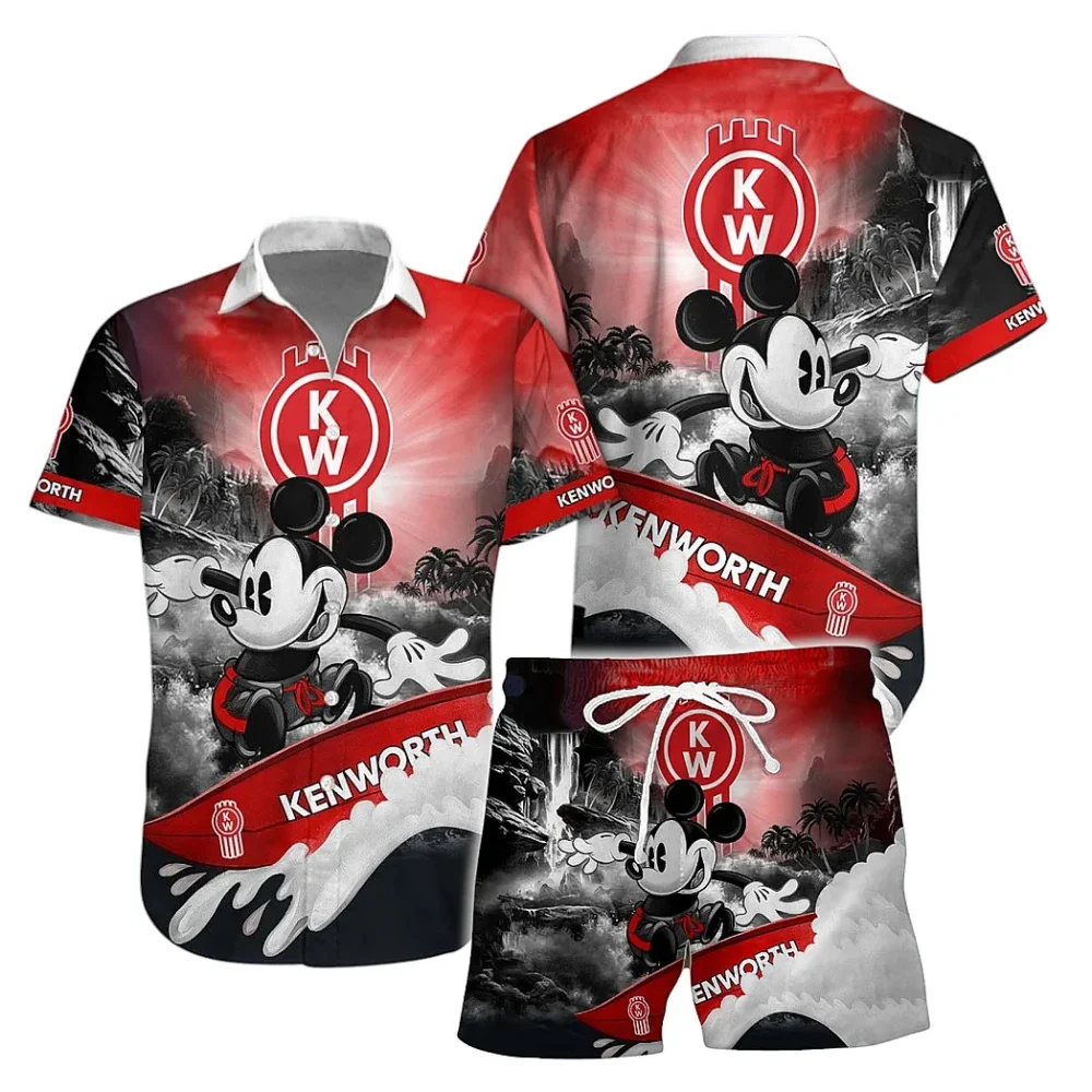 Road-Ready Truck Hawaiian Shirt Exclusive Logo, Chrome Wave Button Shirt CAR151 - Image 2
