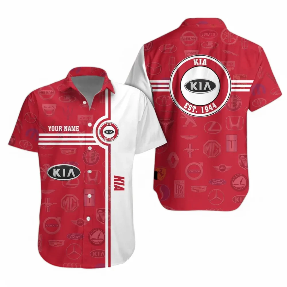 Compact SUV Hawaiian Shirt Exclusive Logo, Custom Garage Button Shirt CAR174 - Image 2