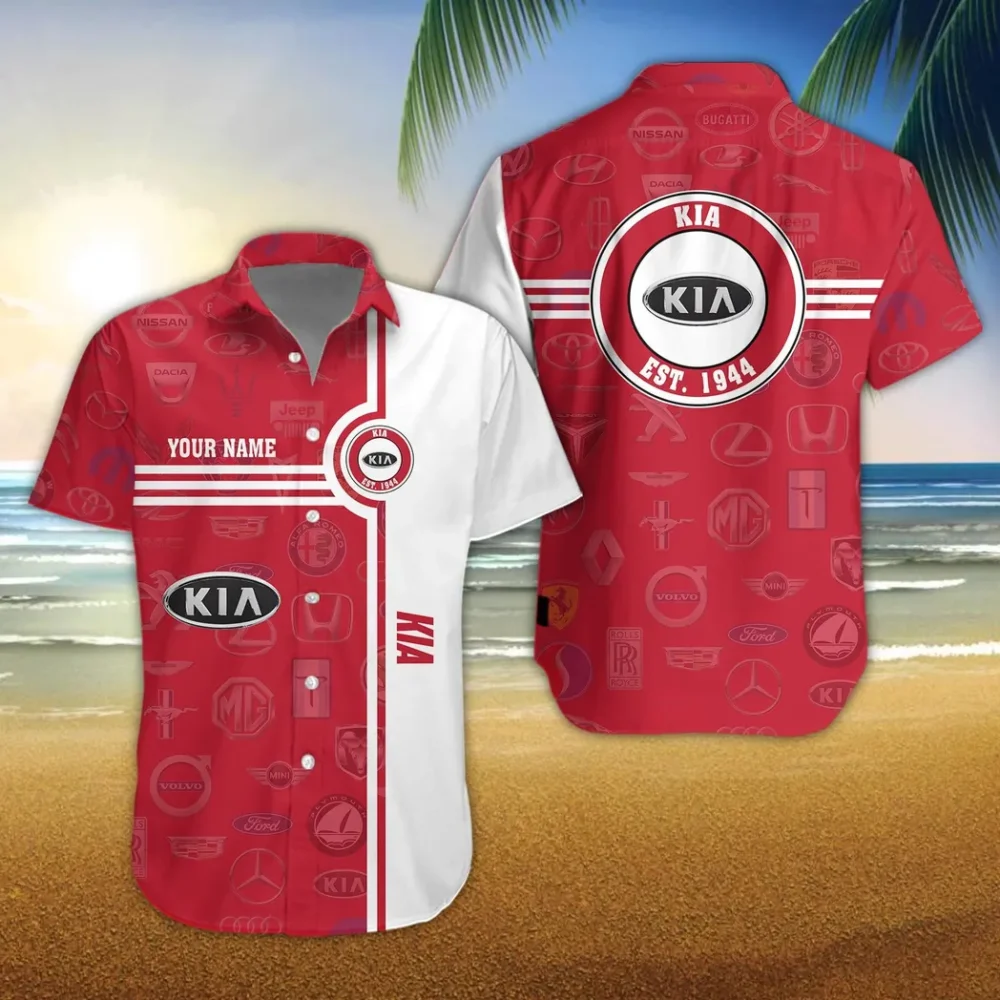 Compact SUV Hawaiian Shirt Exclusive Logo, Custom Garage Button Shirt CAR174 - Image 3