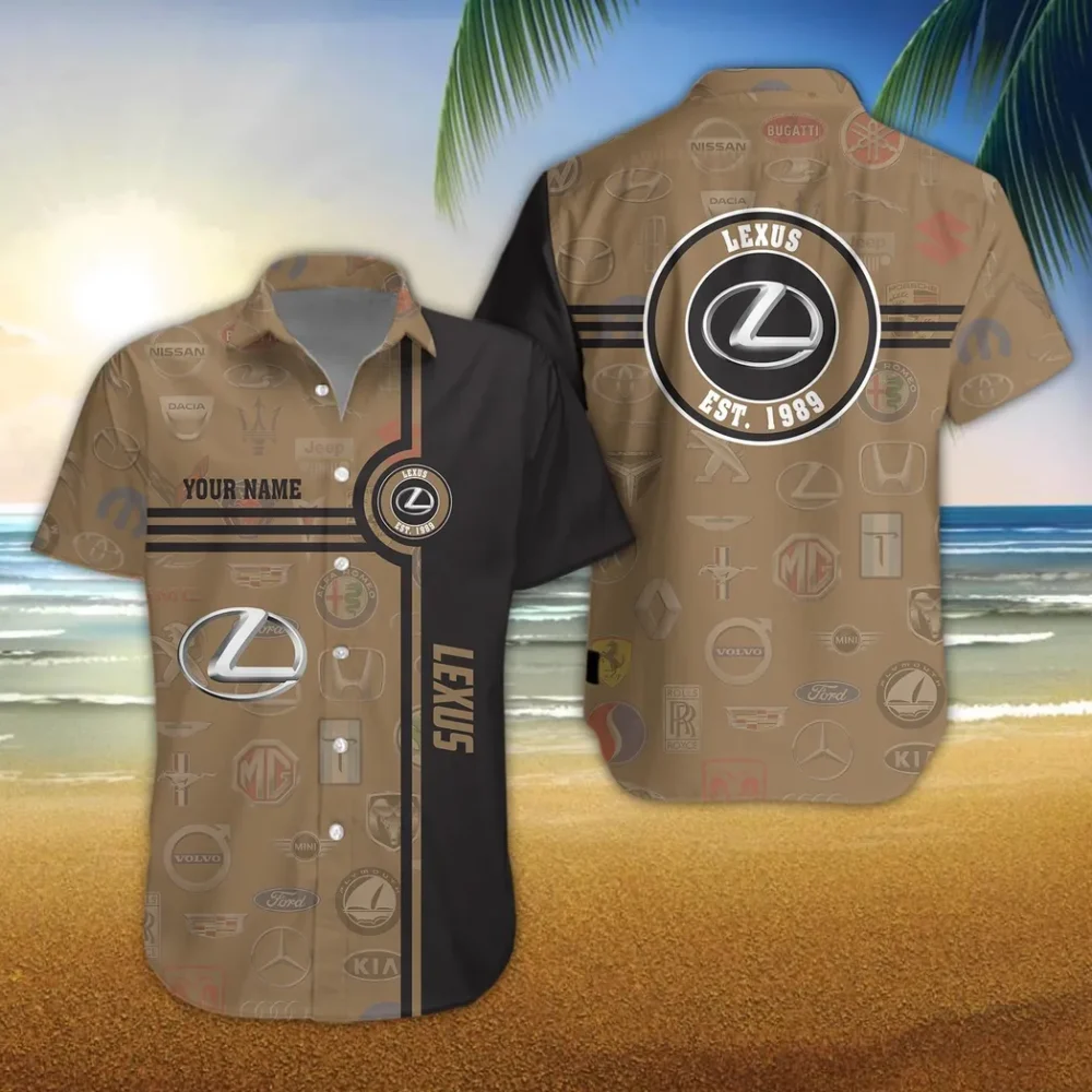 High-End Coupe Hawaiian Shirt Exclusive Logo, Custom Garage Button Shirt CAR174 - Image 3