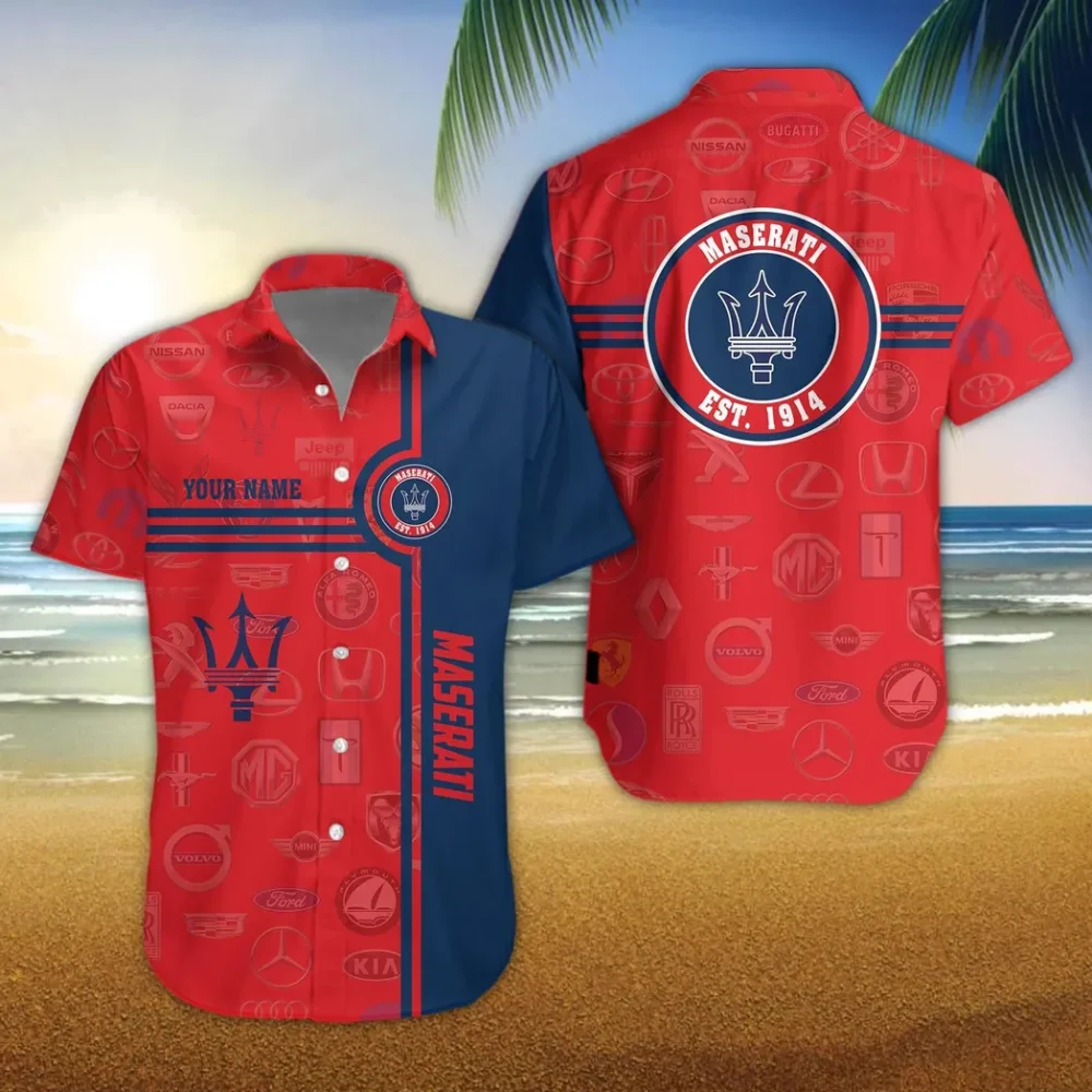 Premium Sports Sedan Hawaiian Shirt Exclusive Logo, Summer Garage Button Shirt CAR174 - Image 3