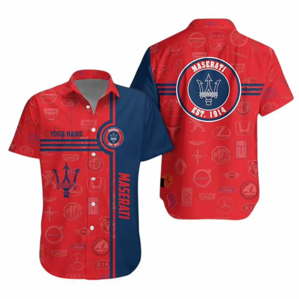 Premium Sports Sedan Hawaiian Shirt Exclusive Logo, Summer Garage Button Shirt CAR174 - Image 2