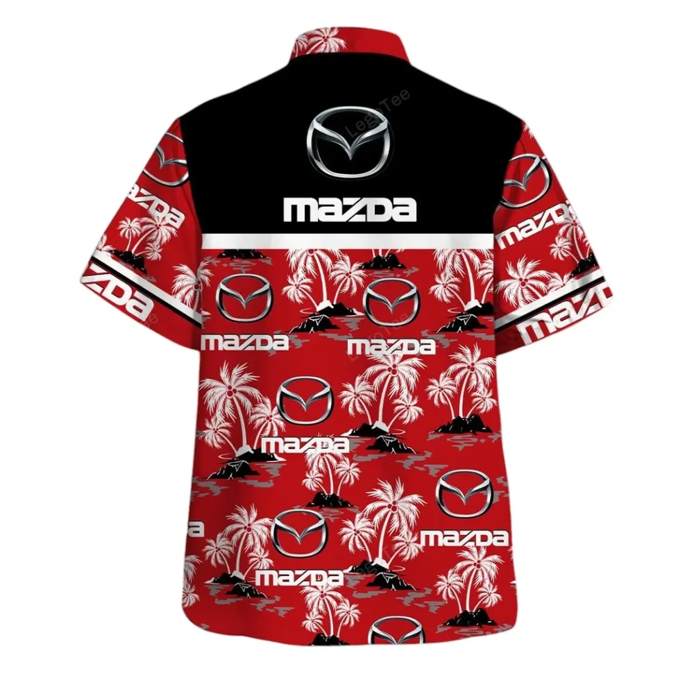 Touring Car Hawaiian Shirt Exclusive Logo, Chrome Wave Button Shirt CAR144 - Image 3