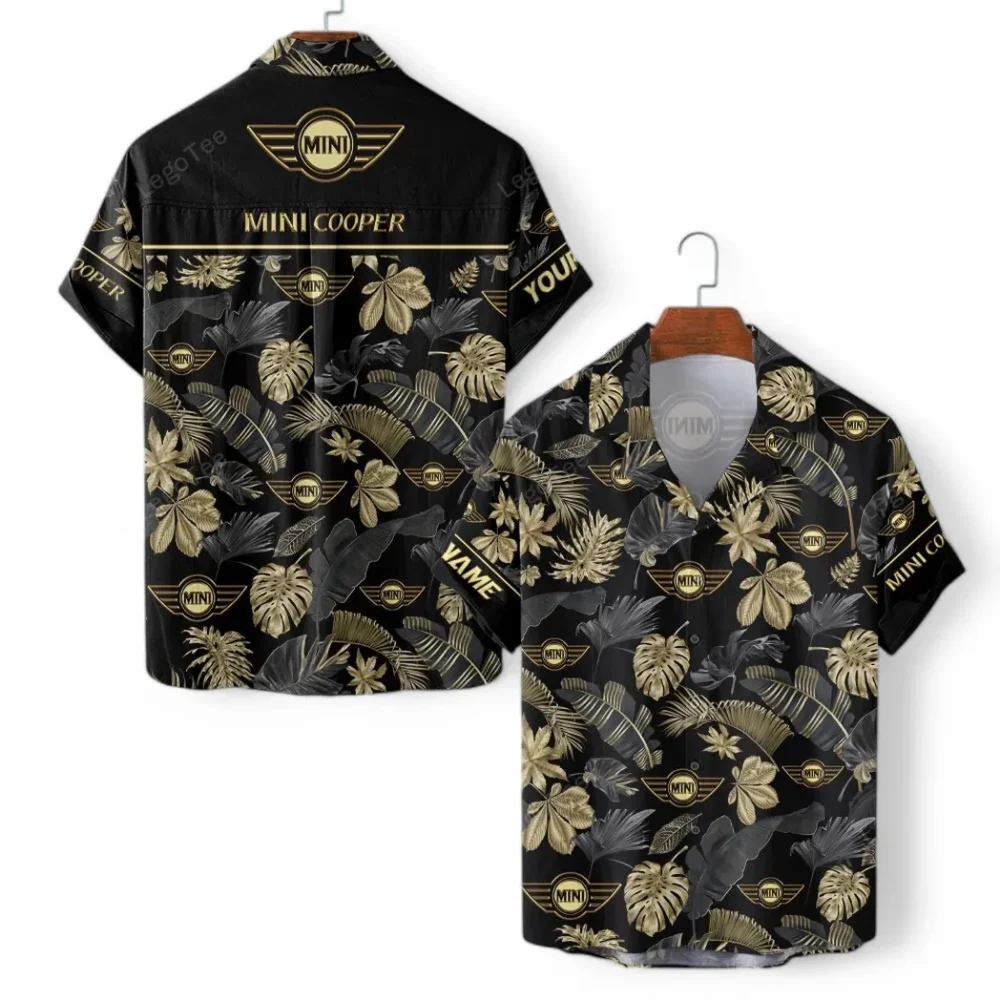 Modern Two-Door Hawaiian Shirt Exclusive Logo, Motor Culture Button Shirt CAR139 - Image 2