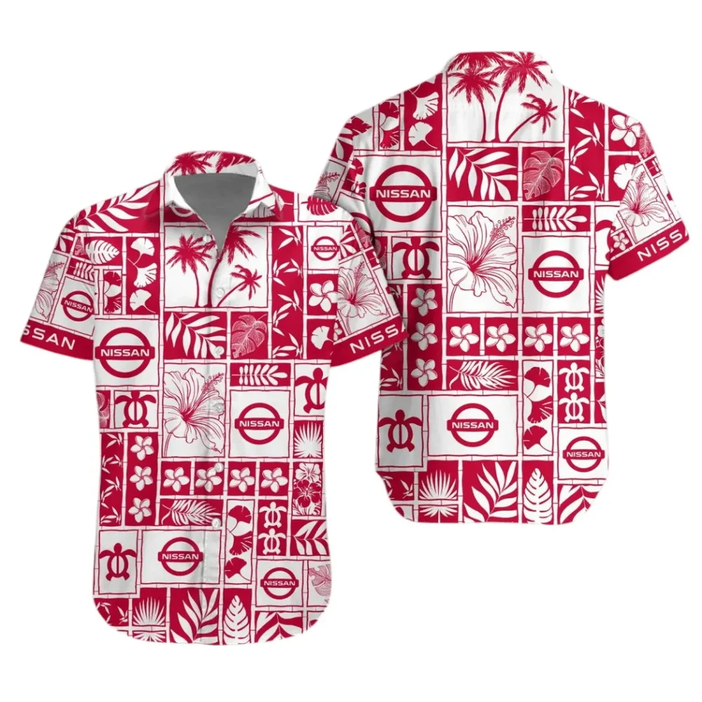 Hatchback Hawaiian Shirt Exclusive Logo, Chrome Wave Button Shirt CAR350 - Image 2