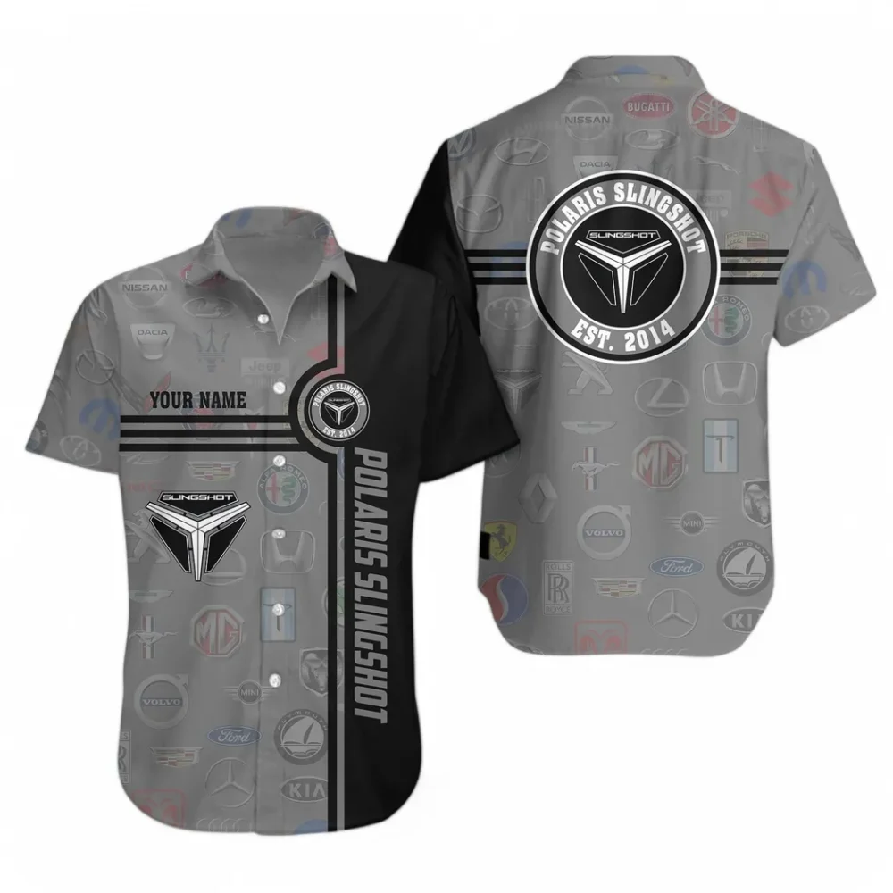 Open-Air Vehicle Hawaiian Shirt Exclusive Logo, Motorsport Vibe Button Shirt CAR174 - Image 2
