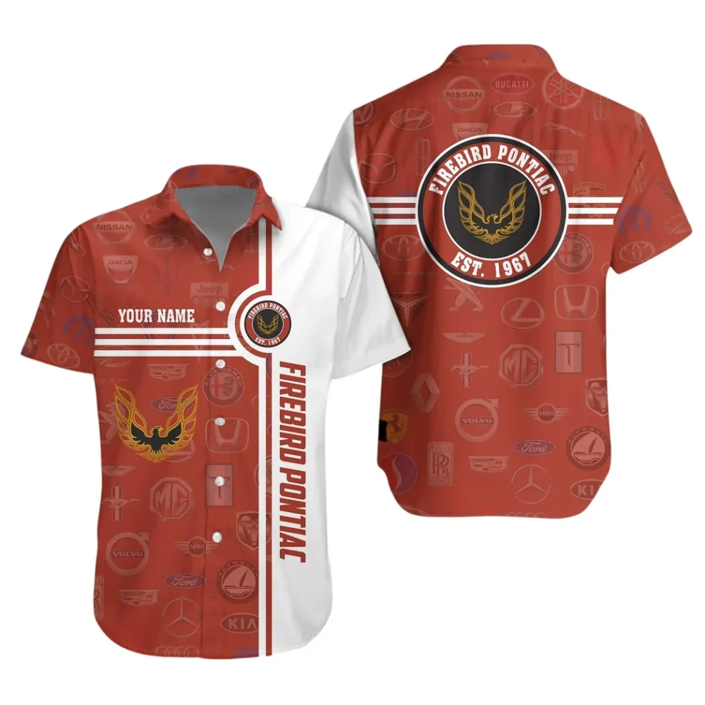 Iconic Vehicle Hawaiian Shirt Exclusive Logo, Bold Driver Button Shirt CAR174 - Image 2