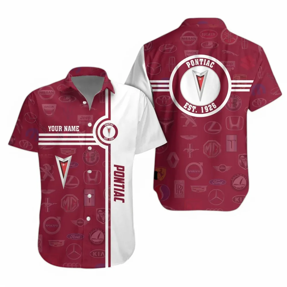 Retro Coupe Hawaiian Shirt Exclusive Logo, Drift-Ready Button Shirt CAR174 - Image 2