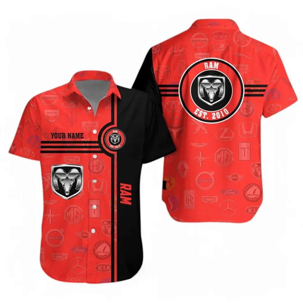 Hauling Truck Hawaiian Shirt Exclusive Logo, Road-Trip Ready Button Shirt CAR174 - Image 2