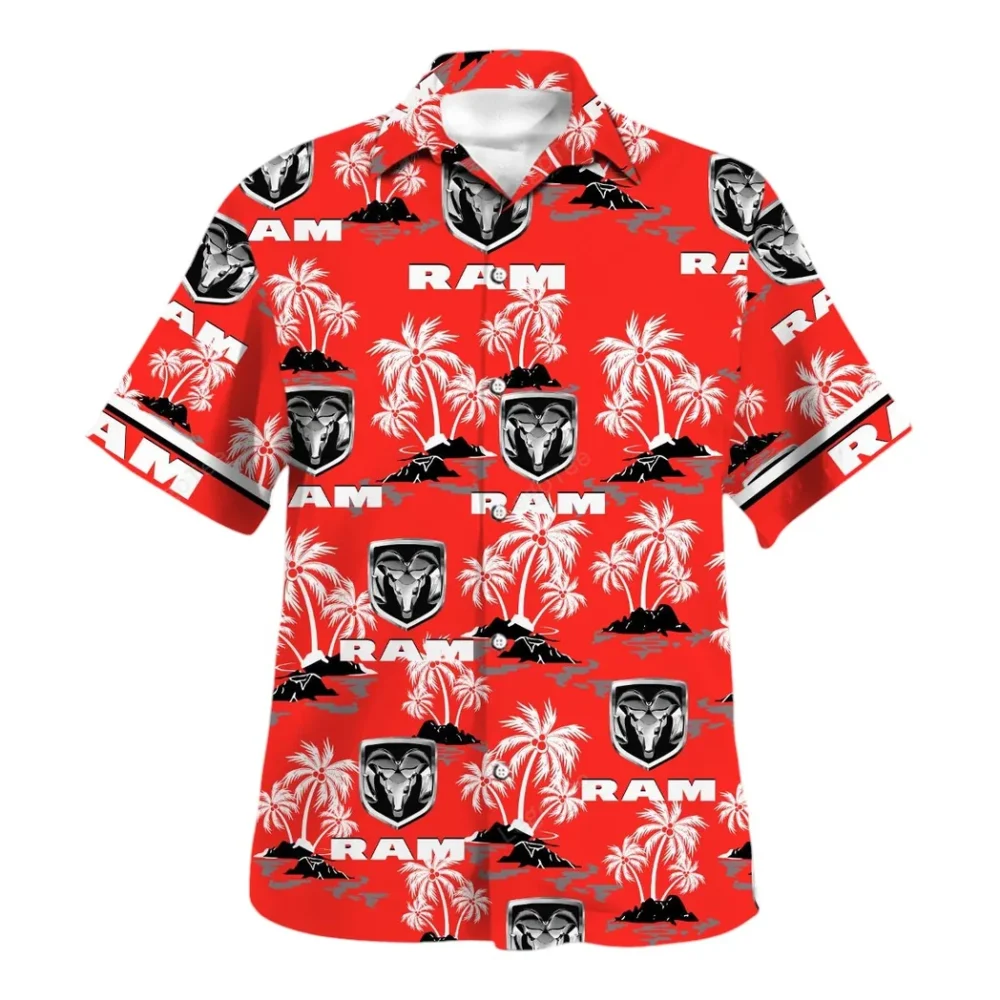 Full-Size Pickup Hawaiian Shirt Exclusive Logo, Hot Rod Button Shirt CAR144 - Image 2