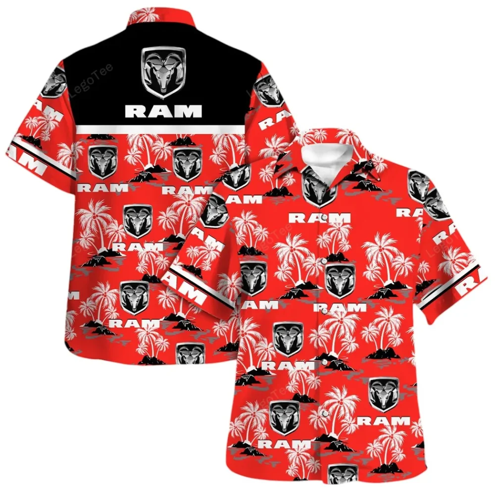 Full-Size Pickup Hawaiian Shirt Exclusive Logo, Hot Rod Button Shirt CAR144 - Image 4