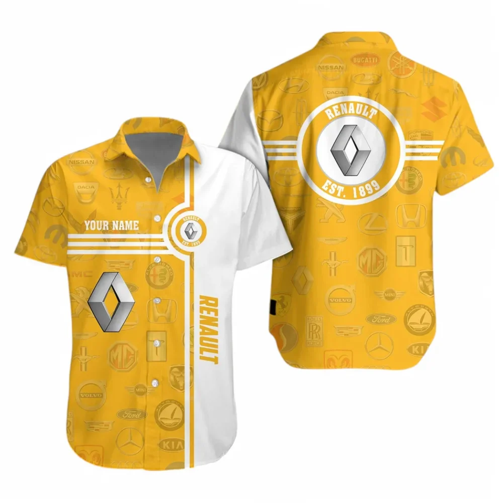 French Car Hawaiian Shirt Exclusive Logo, Rider's Paradise Button Shirt CAR174 - Image 2