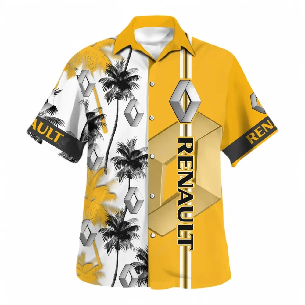 European Automobile Hawaiian Shirt Exclusive Logo, Motorsport Vibe Button Shirt CAR143 - Image 2