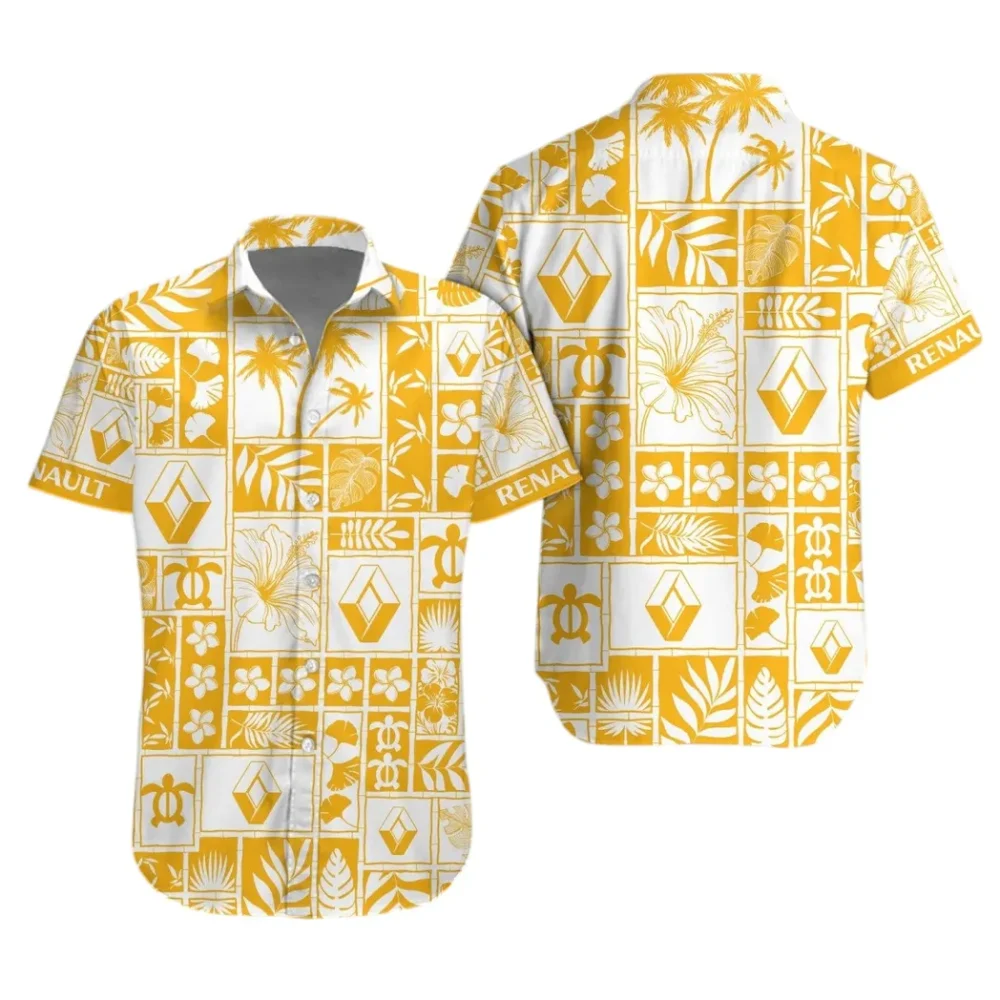 Compact Hatchback Hawaiian Shirt Exclusive Logo, Summer Garage Button Shirt CAR350 - Image 2