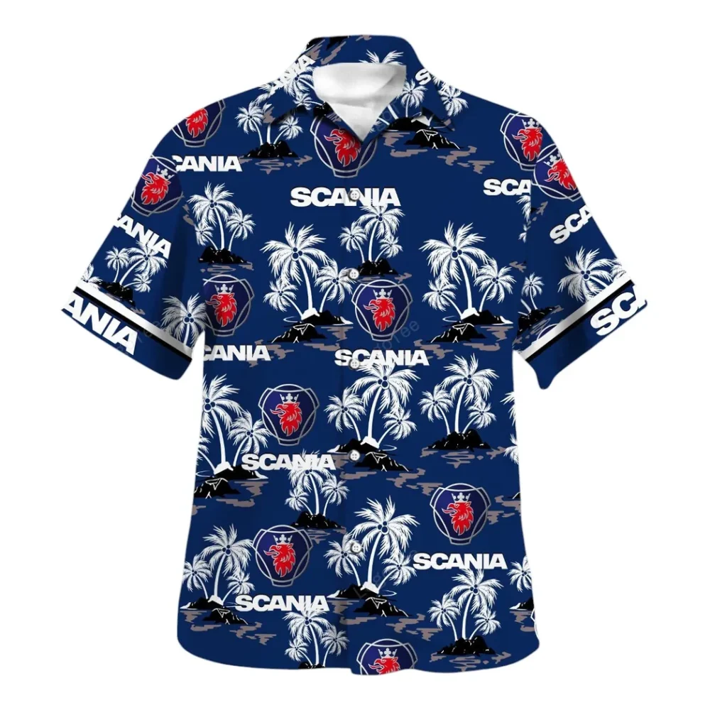 Industrial Vehicle Hawaiian Shirt Exclusive Logo, Motor Culture Button Shirt CAR144 - Image 2