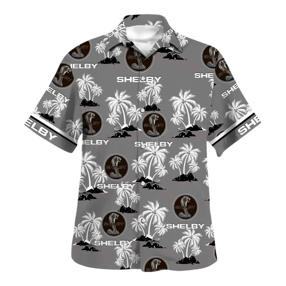 High-Horsepower Hawaiian Shirt Exclusive Logo, Retro Driver Button Shirt CAR144 - Image 2