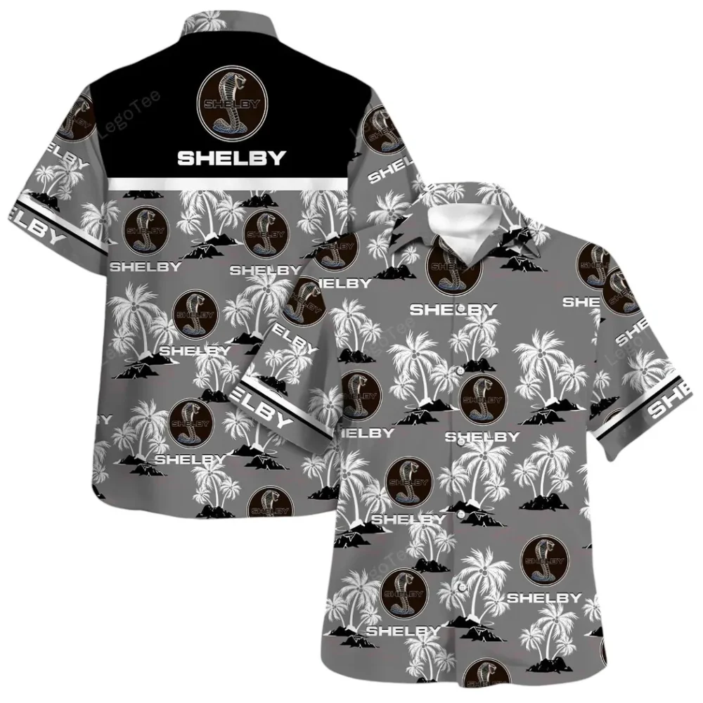 High-Horsepower Hawaiian Shirt Exclusive Logo, Retro Driver Button Shirt CAR144 - Image 4