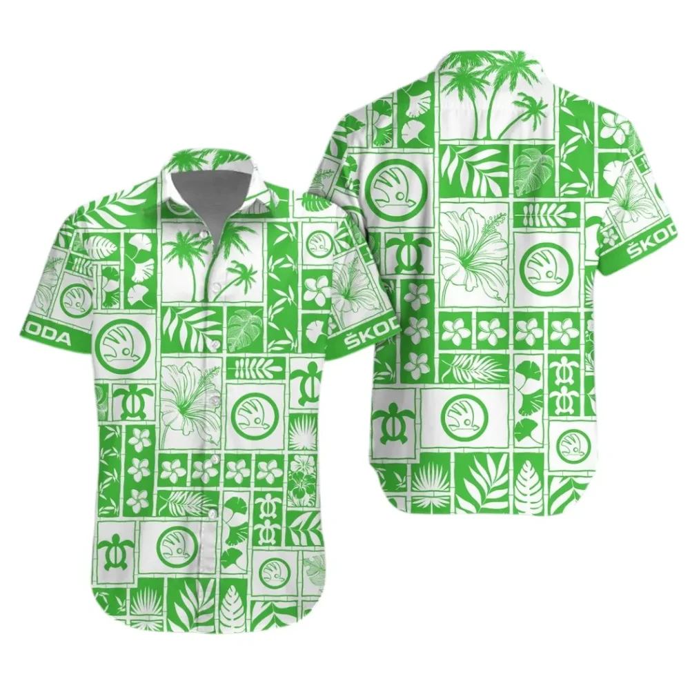 Practical Hatchback Hawaiian Shirt Exclusive Logo, Hot Rod Button Shirt CAR350 - Image 2