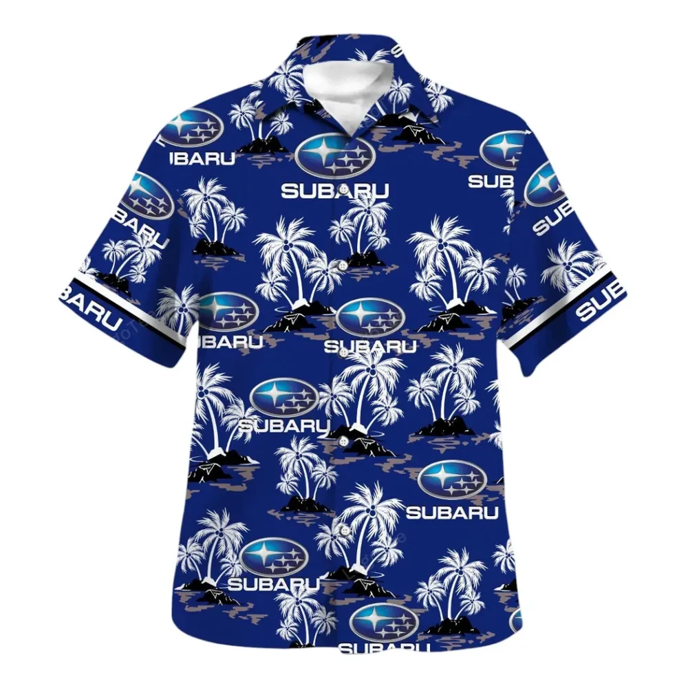 Rally-Inspired Car Hawaiian Shirt Exclusive Logo, Summer Garage Button Shirt CAR144 - Image 2