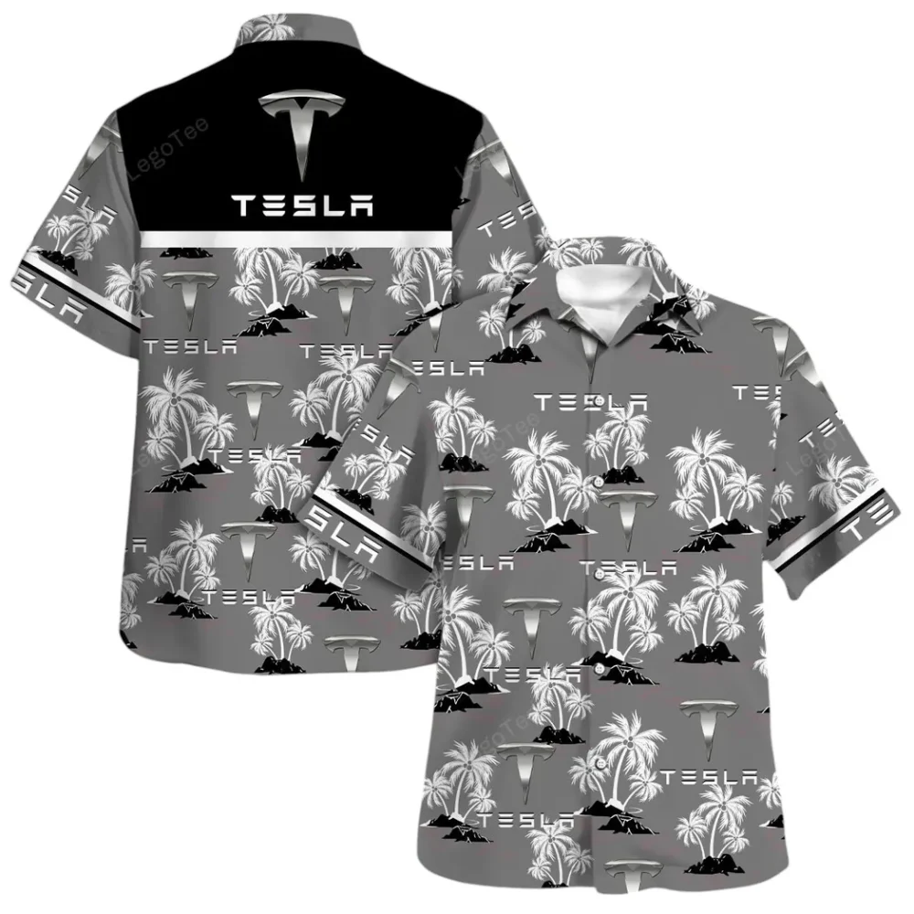 EV Sedan Hawaiian Shirt Exclusive Logo, Street Racer Button Shirt CAR144 - Image 4